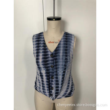 Vest tie-dyed for women